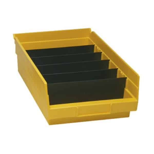 Lyon Black Plastic Dividers Shown in Plastic Shelf Box (shelf box sold separately)