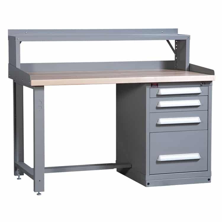 Standard Industrial Workbench with Drawers and Riser Concept 2