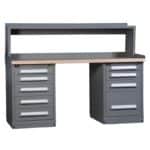 Lyon Modular Drawer Cabinet Concept 4 Two-Cabinet Workbench with Riser 251WBC04