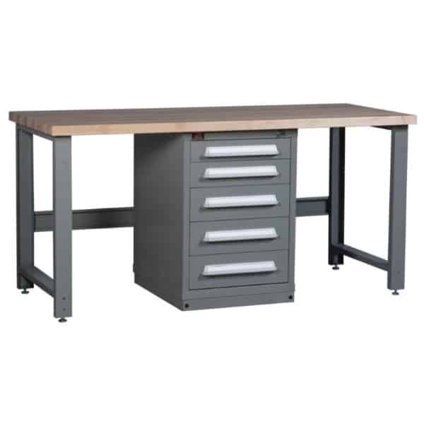 Center Cabinet Industrial Workbench with Drawers Concept 5