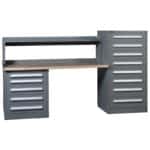 Lyon Modular Drawer Cabinet Concept 10 Two-Cabinet Hi-Lo Cabinet Workbench with Riser 251WBC10
