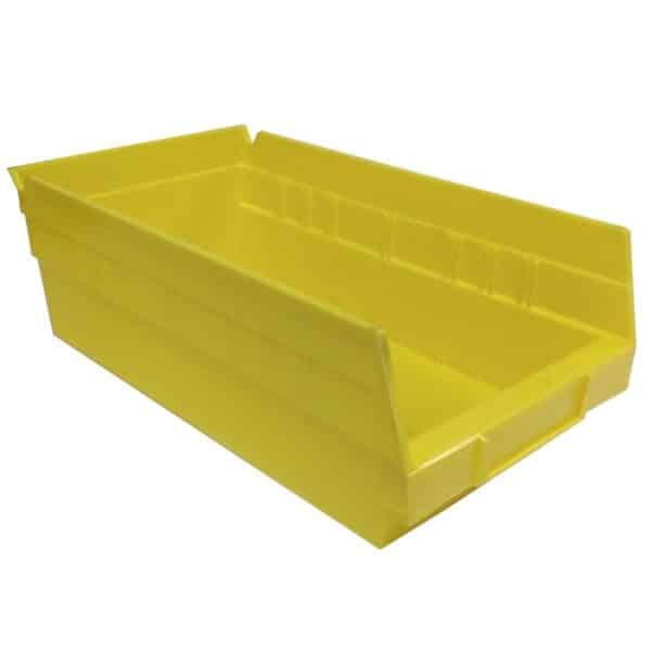 Plastic Shelf Bins Yellow, 24 Inch Deep Plastic Shelving