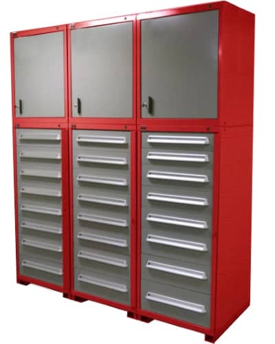 automotive modular cabinets with overhead