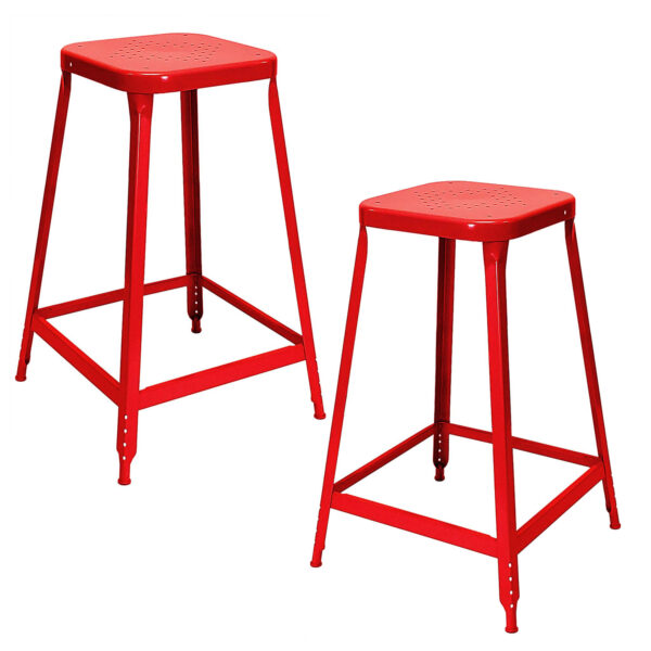 Lyon 1901 Metal Stool 24-inch 2-Pack Red Baron