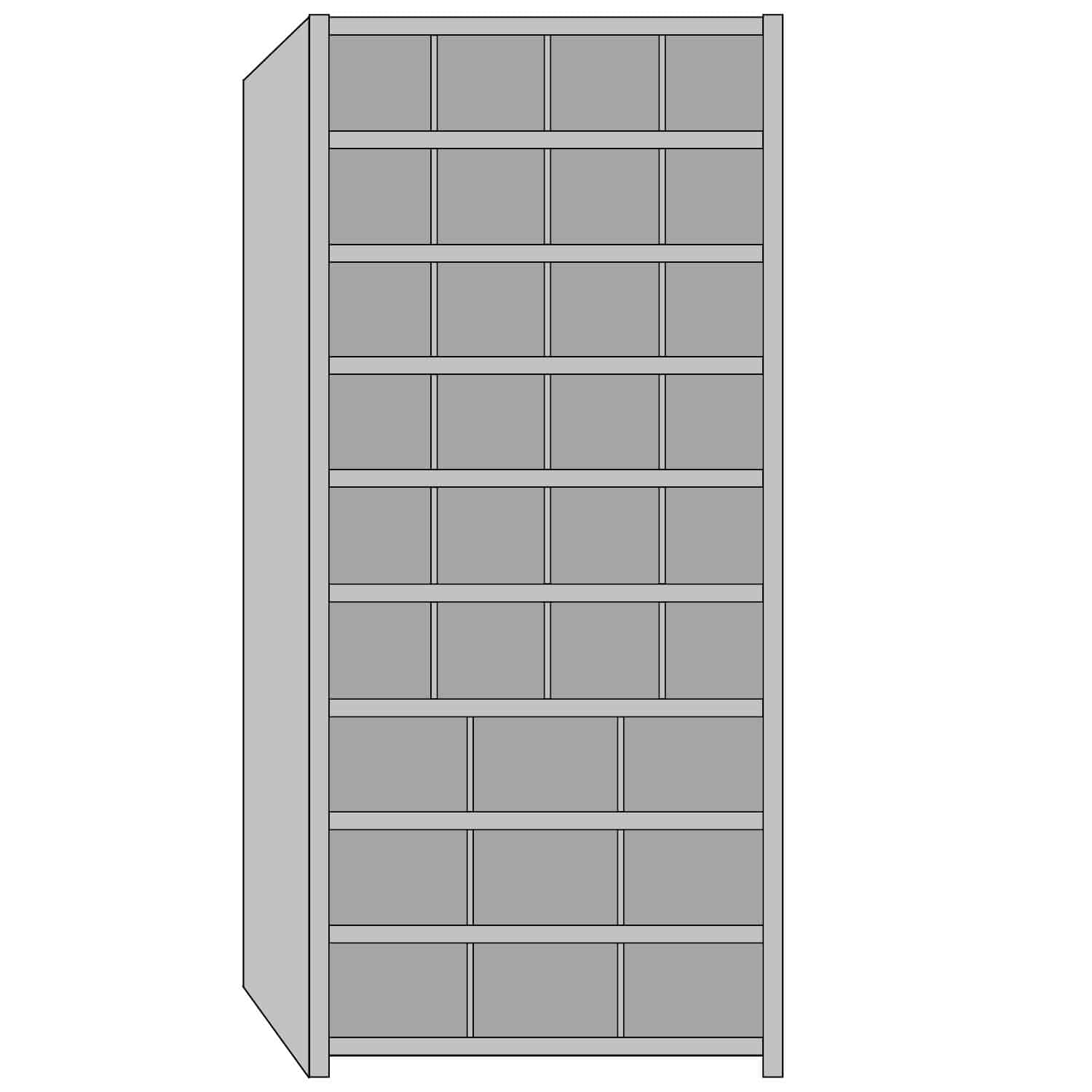 8102rs Metal Bin Shelving Starter With 33 Compartments Lyon