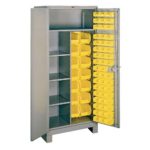 lyon all welded bin combination cabinet 1122 dove gray