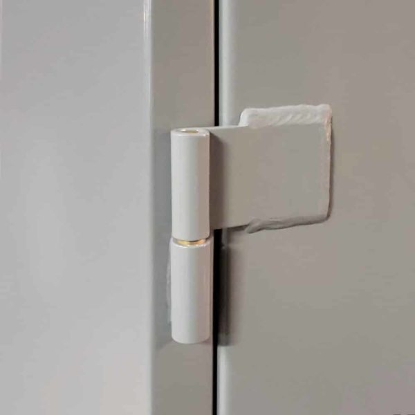 Lyon All-Welded Cabinet Hinges - Each cabinet includes heavy-duty 5/16" diameter brass-pin hinges securely welded to each cabinet door.