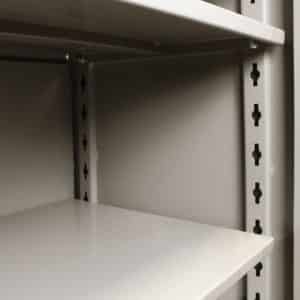 Lyon All-Welded Cabinet Shelves - Heavy-duty 14 gauge flanged shelves have a 1,450 weight capacity and are adjustable on 3" centers.