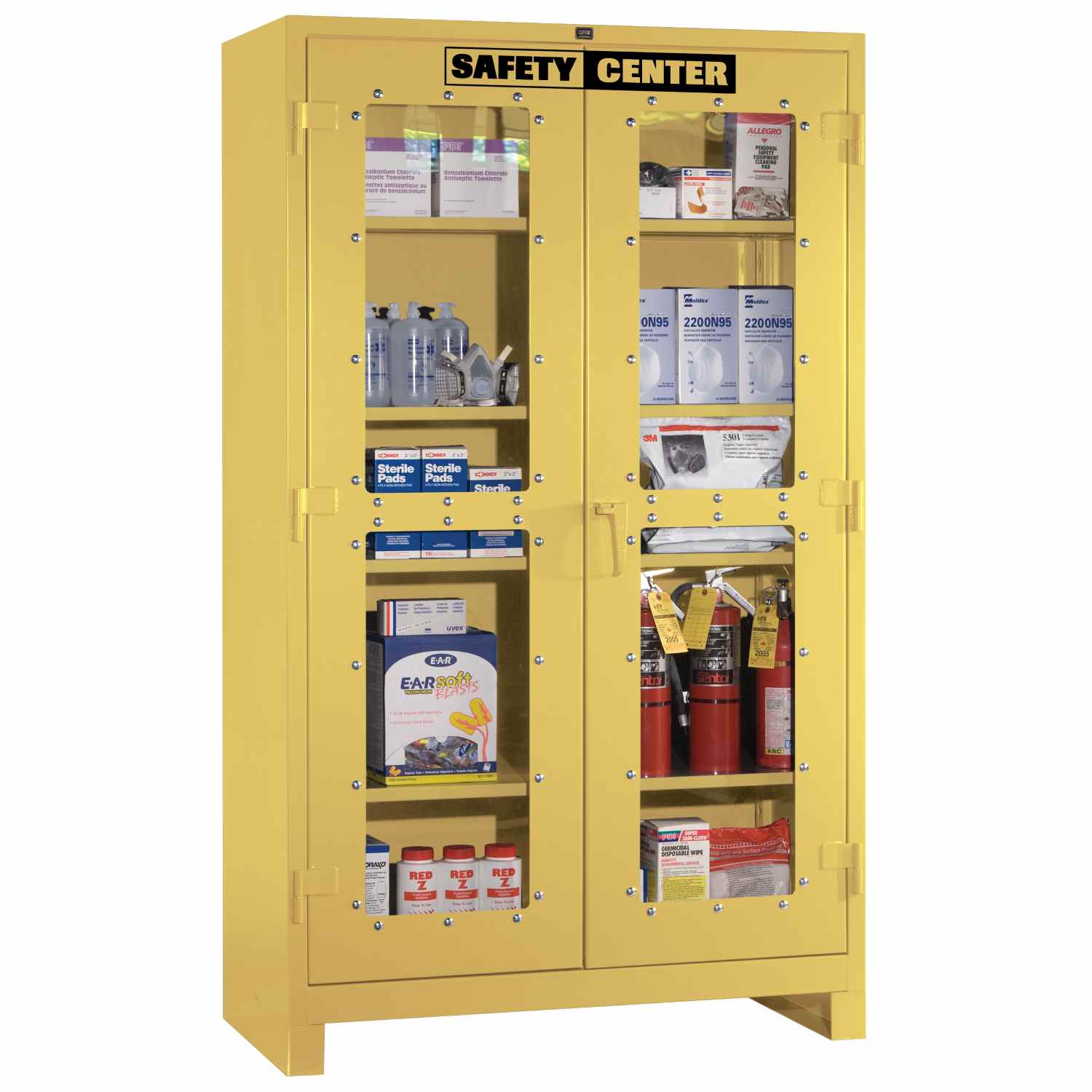 https://www.lyonworkspace.com/wp-content/uploads/lyon-all-welded-clearview-safety-center-cabinet-1120SC-yellow-with-props.jpg