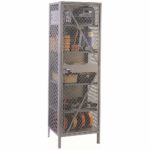 lyon all-welded visible storage cabinet 1130 dove gray with props