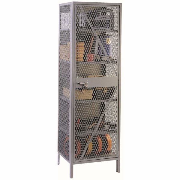 Lyon All-Welded Visible Storage Cabinet 1130 can be locked with a padlock