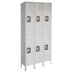 Lyon antimicrobial medical locker double tier 3-wide