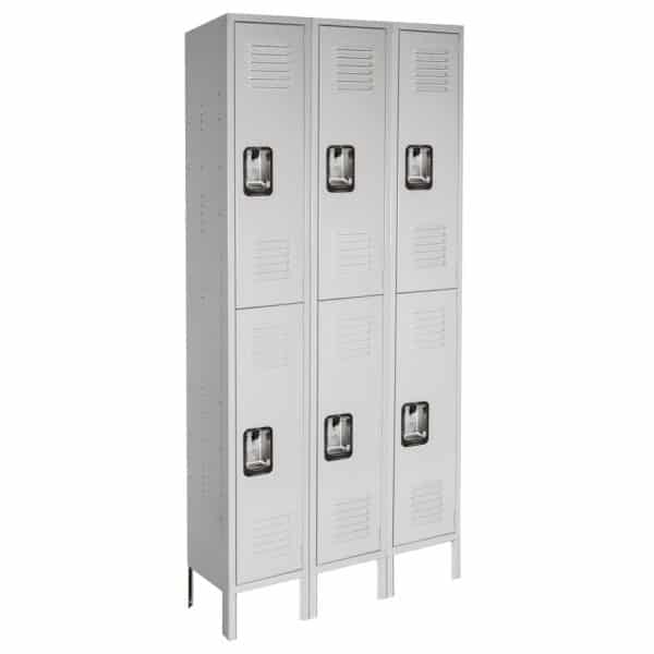 Lyon antimicrobial medical locker double tier 3-wide