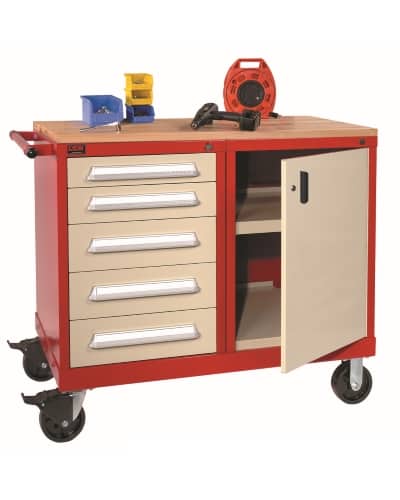 lyon automotive modular drawer cabinet mobile workstation with hardwood top