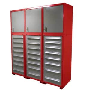 Lyon automotive modular drawer cabinets with overheads
