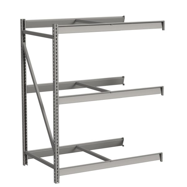 Lyon Bulk Storage Rack With Front To Back Supports 3 Level 1Ftb Add On Angle View