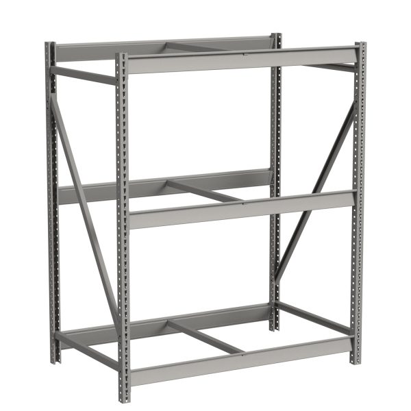 Lyon Bulk Storage Rack With Front To Back Supports 3 Level 1Ftb Starter Angle View