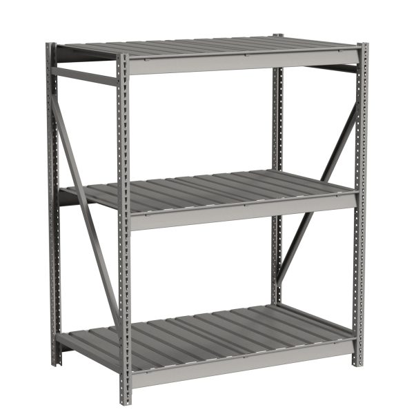Lyon Bulk Storage Rack With Ribbed Decking 3 Level Starter Angle View