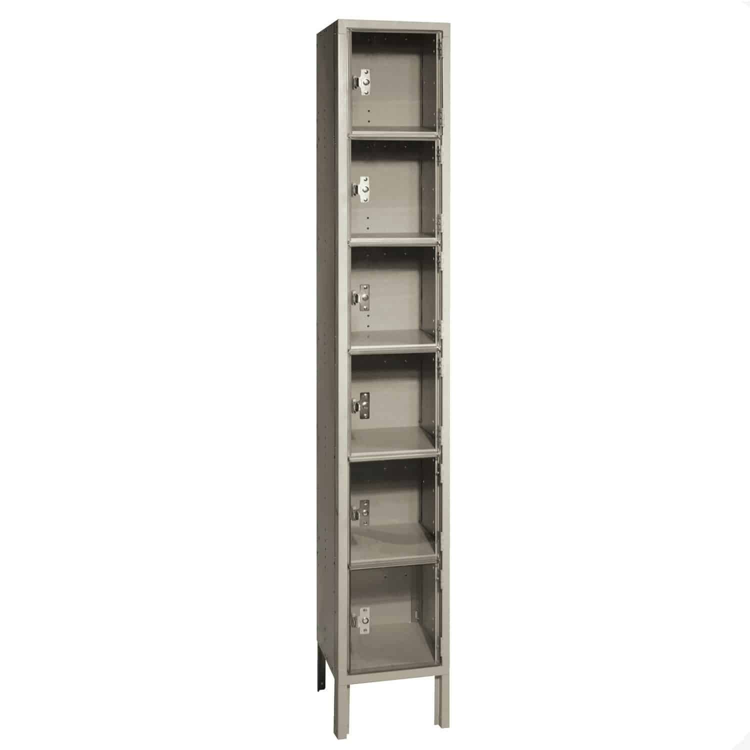 ClearSight Six Tier Locker - 1 Wide See-Through Doors | Lyon (6T
