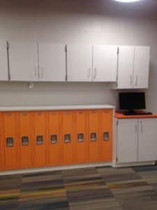 Collaborative Center Lockers in Orange