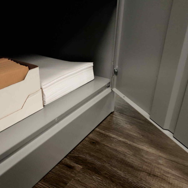 A 4" high base offers extra toe room beneath the cabinet.