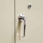lyon economical storage cabinet feature chrome handle putty