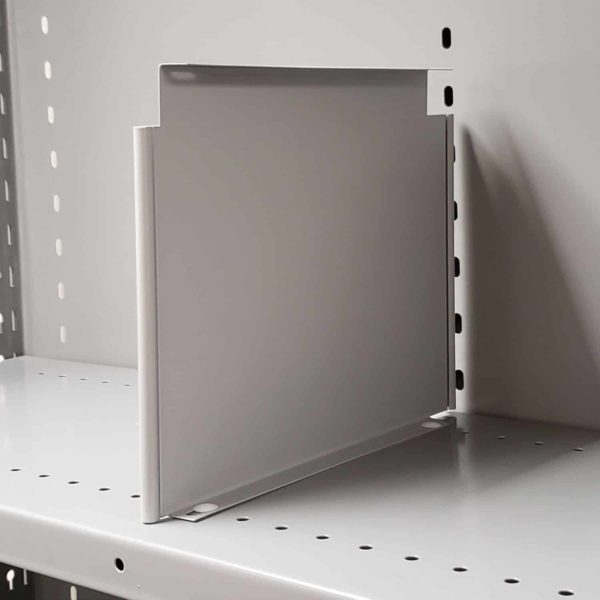 Shelf Divider installs with two plastic fasteners