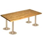 lyon locker room hardwood ada bench 4 steel pedestals putty
