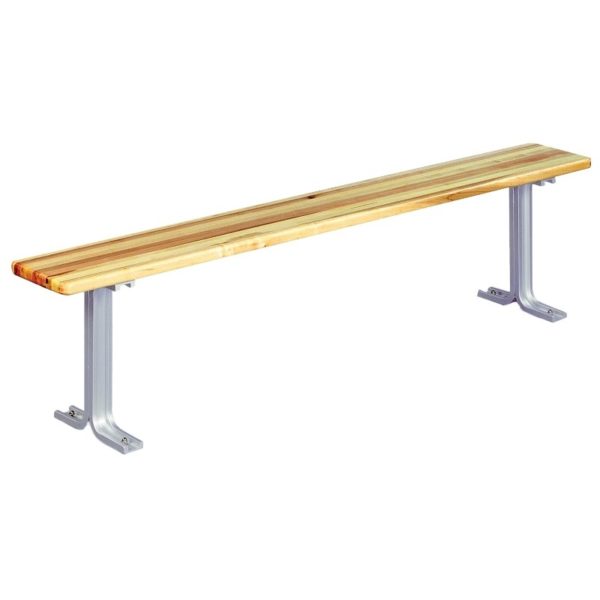 lyon locker room hardwood bench 2 aluminum pedestals