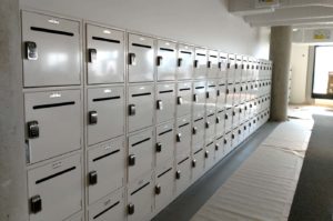 Lockers with digital locks and mail slots