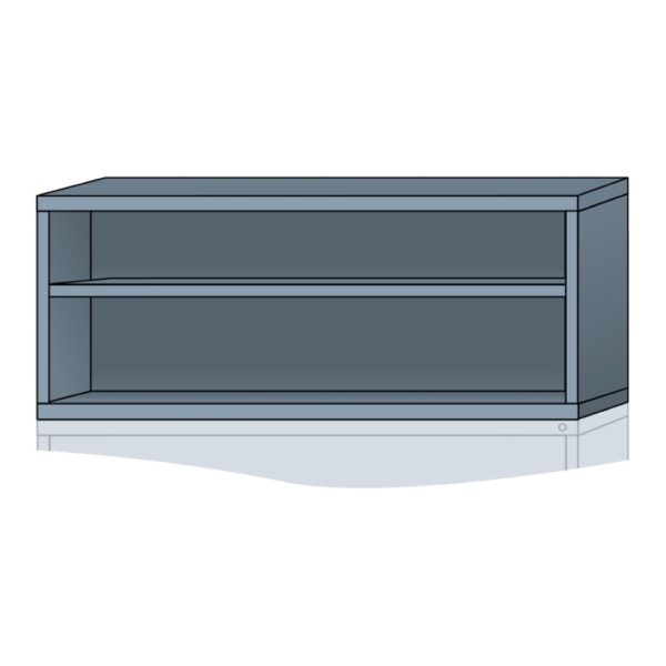 lyon modular cabinet open overhead unit double wide 24 inch height N27603010500N