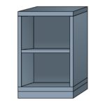 lyon modular cabinet open shelf unit slender wide bench height N35223010130N