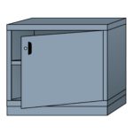 lyon modular cabinet shelf unit with door standard wide desk height N27303010020