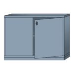 lyon modular cabinet shelf unit with doors double wide counter height N49603010210