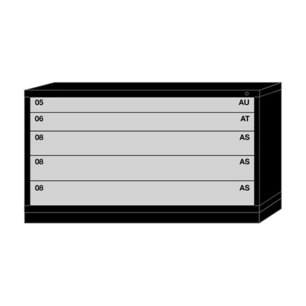 Lyon modular drawer cabinet bench height double wide 5 drawers 356030000B