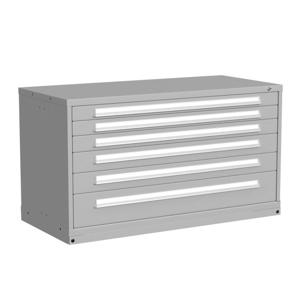Lyon Modular Drawer Cabinet Bench Height Double Wide 6 Drawers 3560301002 Angle View