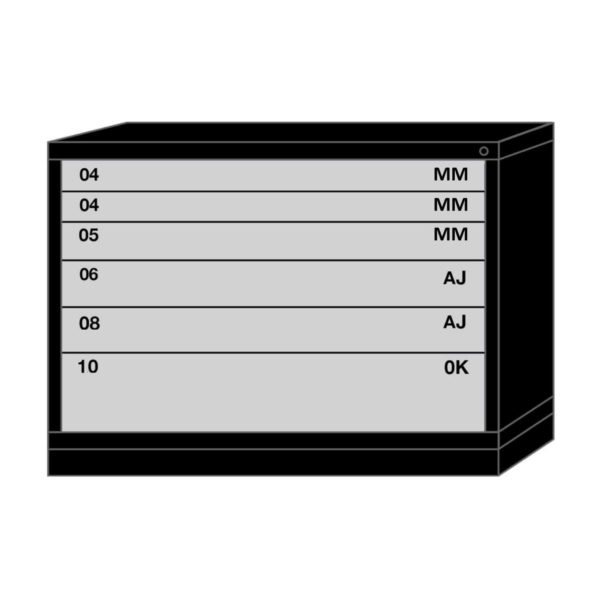 Lyon modular drawer cabinet bench height extra wide 6 drawers 3545301002