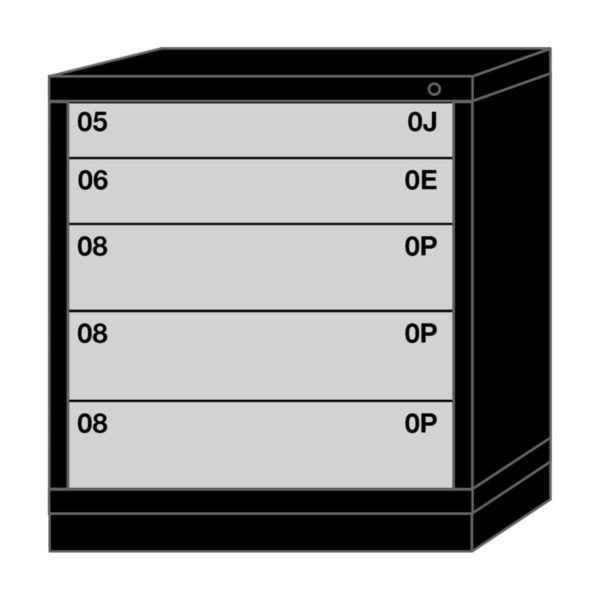 Lyon modular drawer cabinet bench height standard wide 5 drawers 353030000B