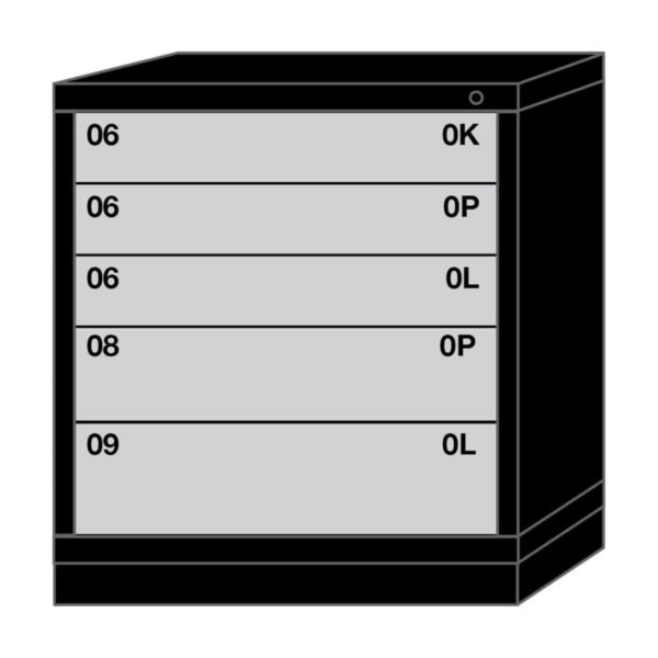 Lyon modular drawer cabinet bench height standard wide 5 drawers 3530301007