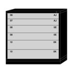 lyon modular drawer cabinet counter height extra wide 6 drawers 494530000C