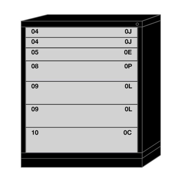 Lyon modular drawer cabinet counter height medium wide 7 drawers 493630000D