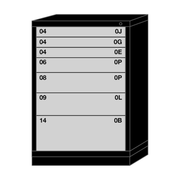 Lyon modular drawer cabinet counter height standard wide 7 drawers 493030000E