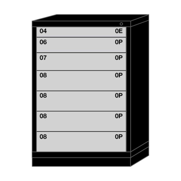 Lyon modular drawer cabinet counter height standard wide 7 drawers 493030000F