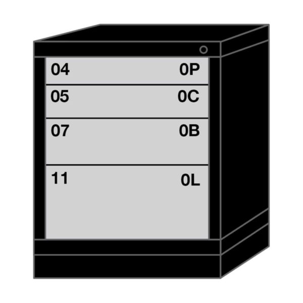 Lyon modular drawer cabinet desk height slender wide 4 drawers 2722301001