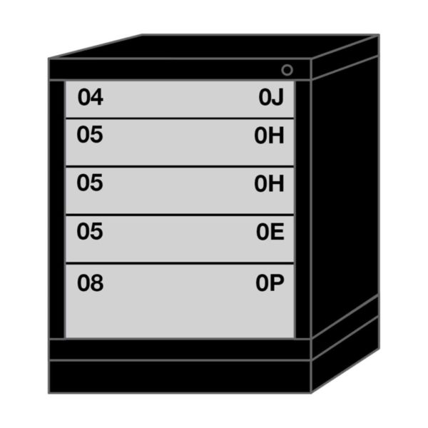 Lyon modular drawer cabinet desk height slender wide 5 drawers 272230000B