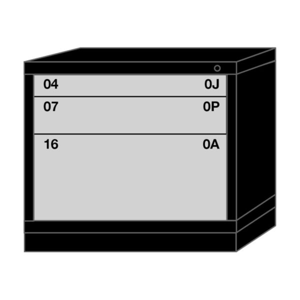 Lyon modular drawer cabinet desk height standard wide 3 drawers 273030000A