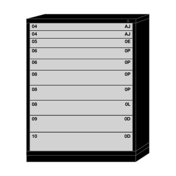 Lyon modular drawer cabinet eye-level height extra wide 10 drawers 684530000C