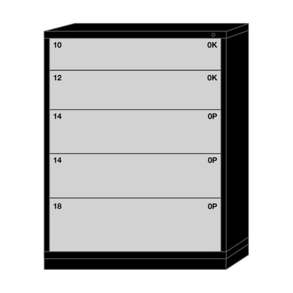 Lyon modular drawer cabinet eye-level height extra wide 5 drawers 6845301017