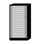 lyon modular drawer cabinet eye-level height standard wide 17 drawers 683030000A