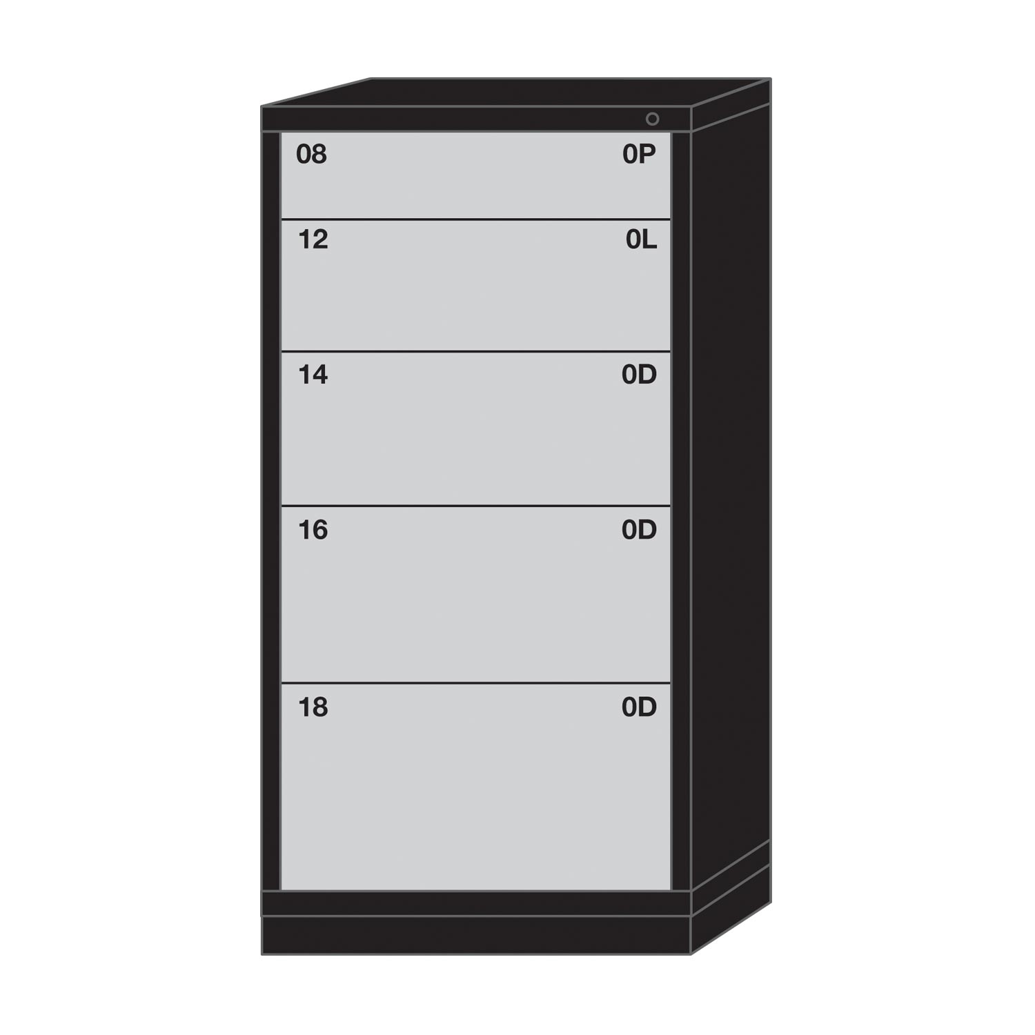 Lyon modular drawer cabinet eye-level height standard wide 5 drawers 6830301038